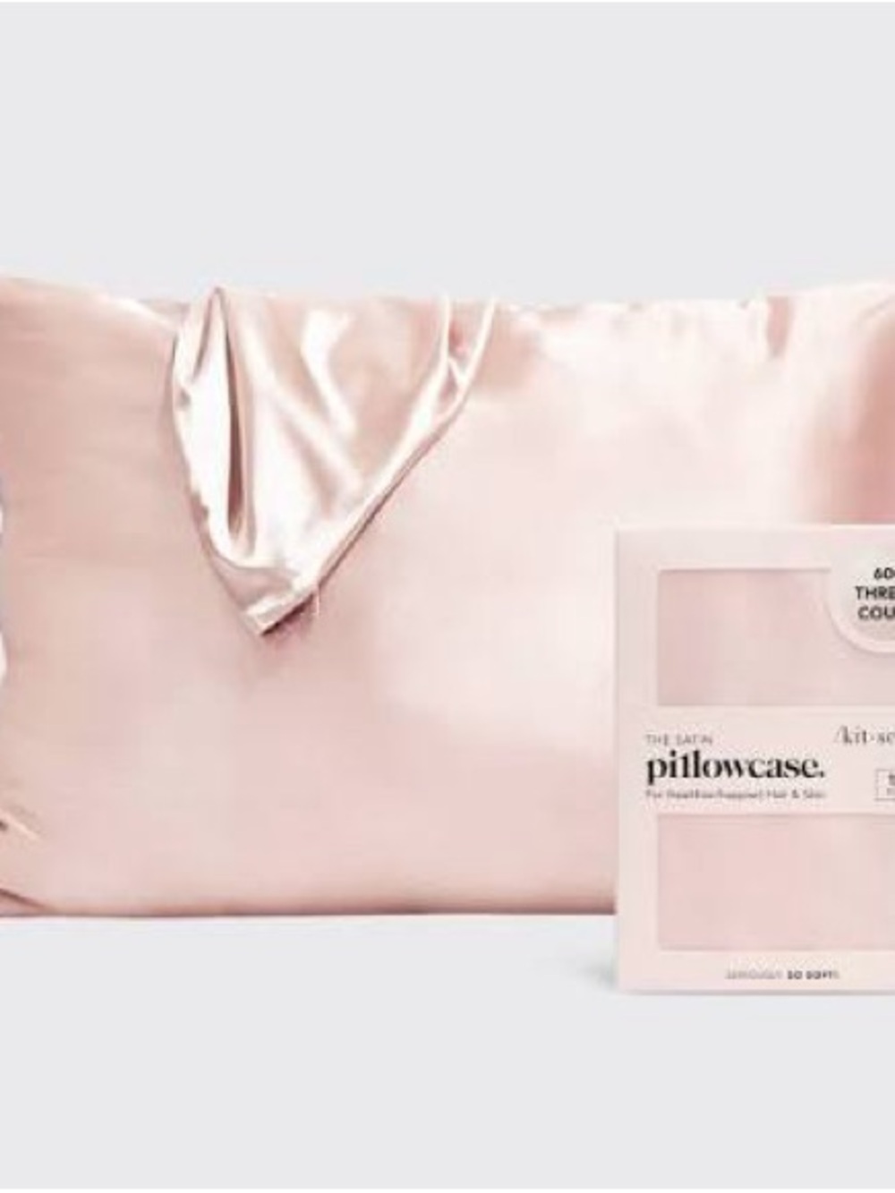 Kitsch Standard Satin Pillowcase Set - Blush Pink (2 Pack)